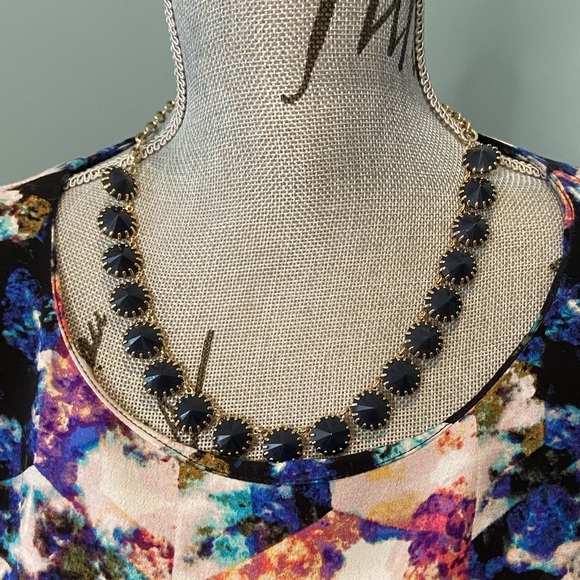 J. Crew Venus Flytrap Necklace in Midnight Blue - Picture 1 of 7